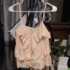 Hem & Thread Light Peach Ruffle Camisole
